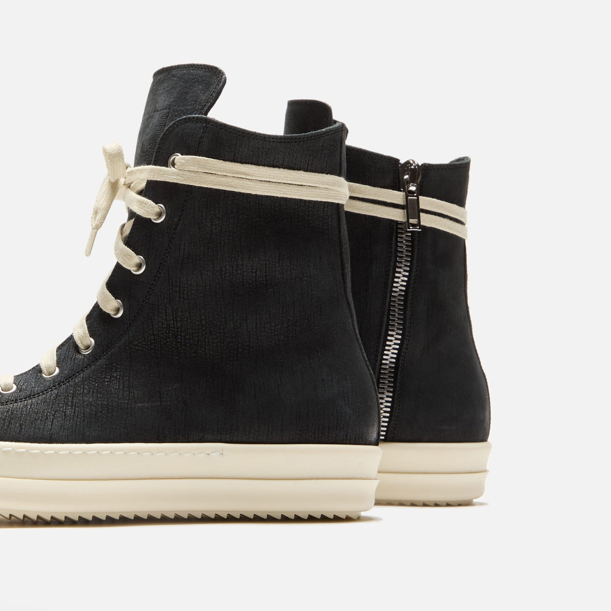 Rick Owens Sneakers - Scarpe In Pelle / Black / Milk / Milk Rick Owens