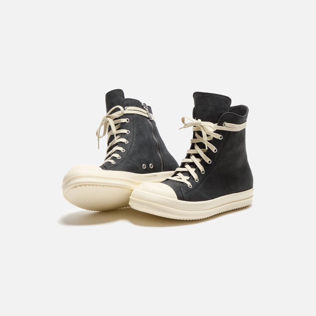 Rick Owens Sneakers - Scarpe In Pelle / Black / Milk / Milk Rick Owens