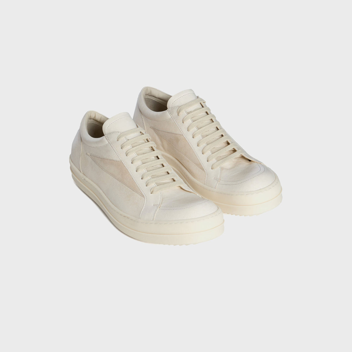 Rick Owens Scarpe In Pelle Vintage  Sneaks - Milk / Milk / Milk Rick Owens