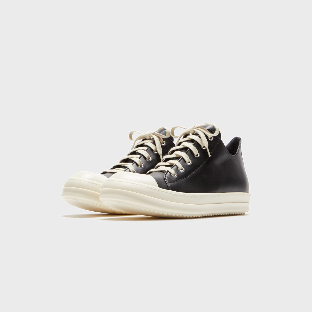 Rick Owens Scarpe Pelle Low Sneakers - Black / Milk / Milk Rick Owens