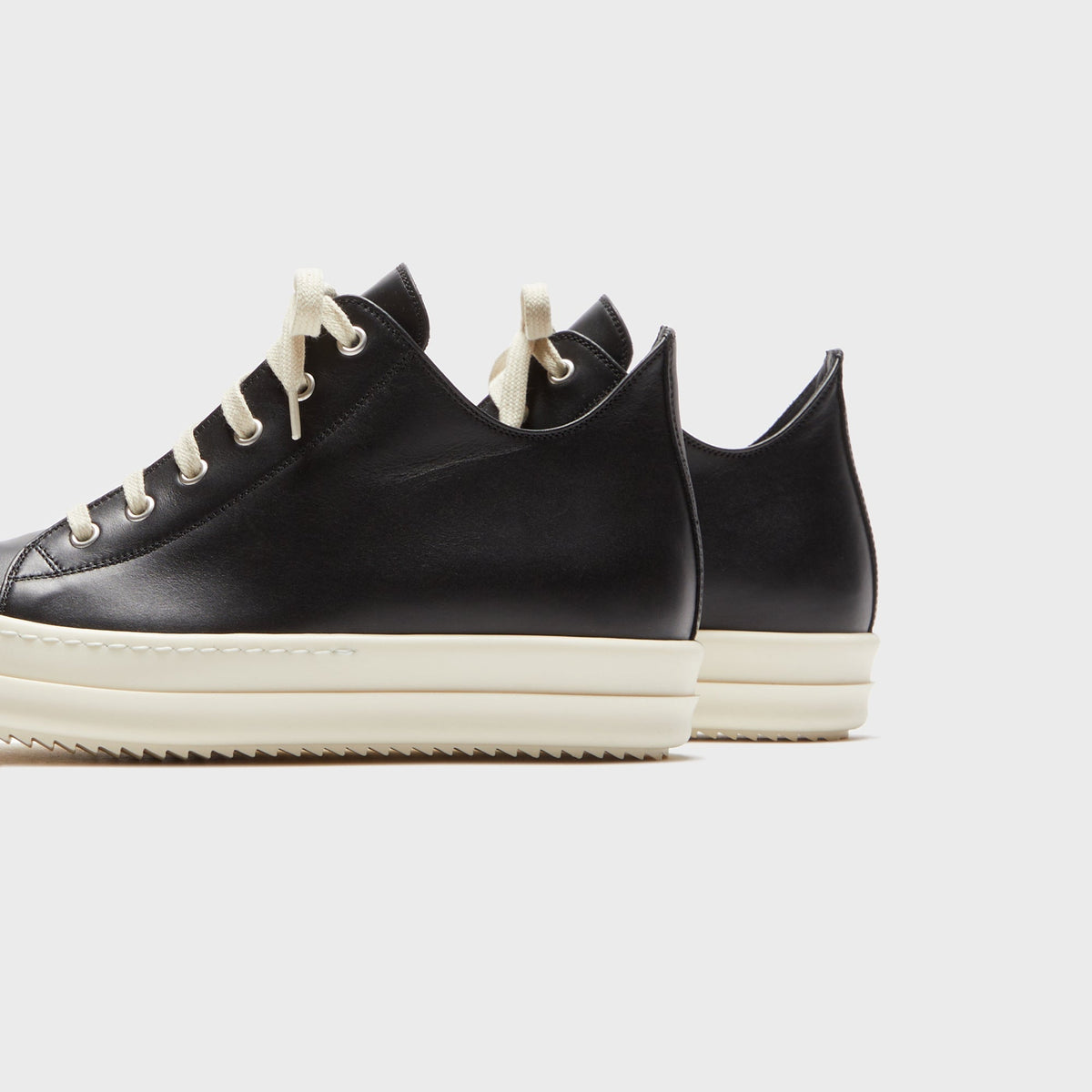 Rick Owens Scarpe Pelle Low Sneakers - Black / Milk / Milk Rick Owens