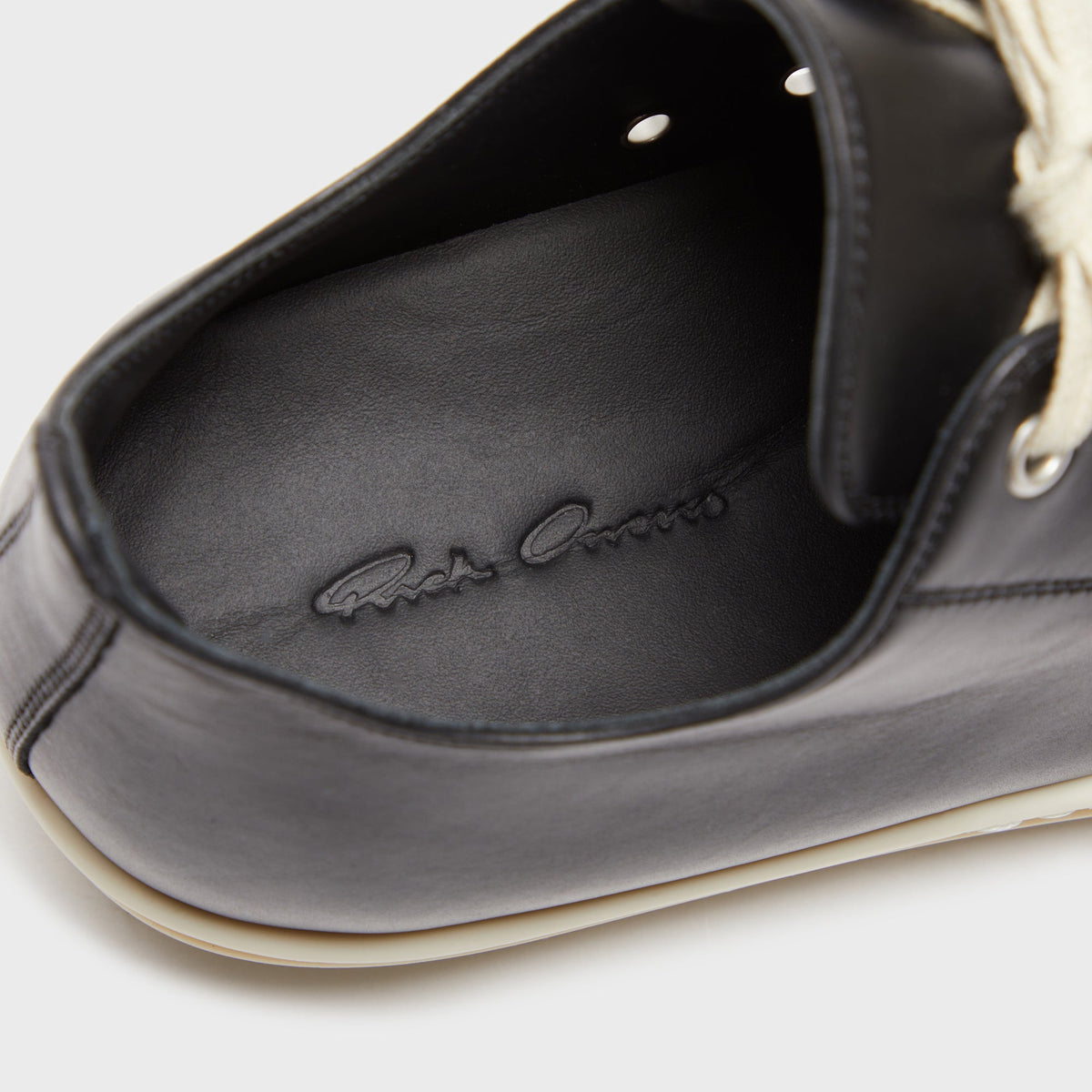 Rick Owens Scarpe Pelle Low Sneakers - Black / Milk / Milk Rick Owens