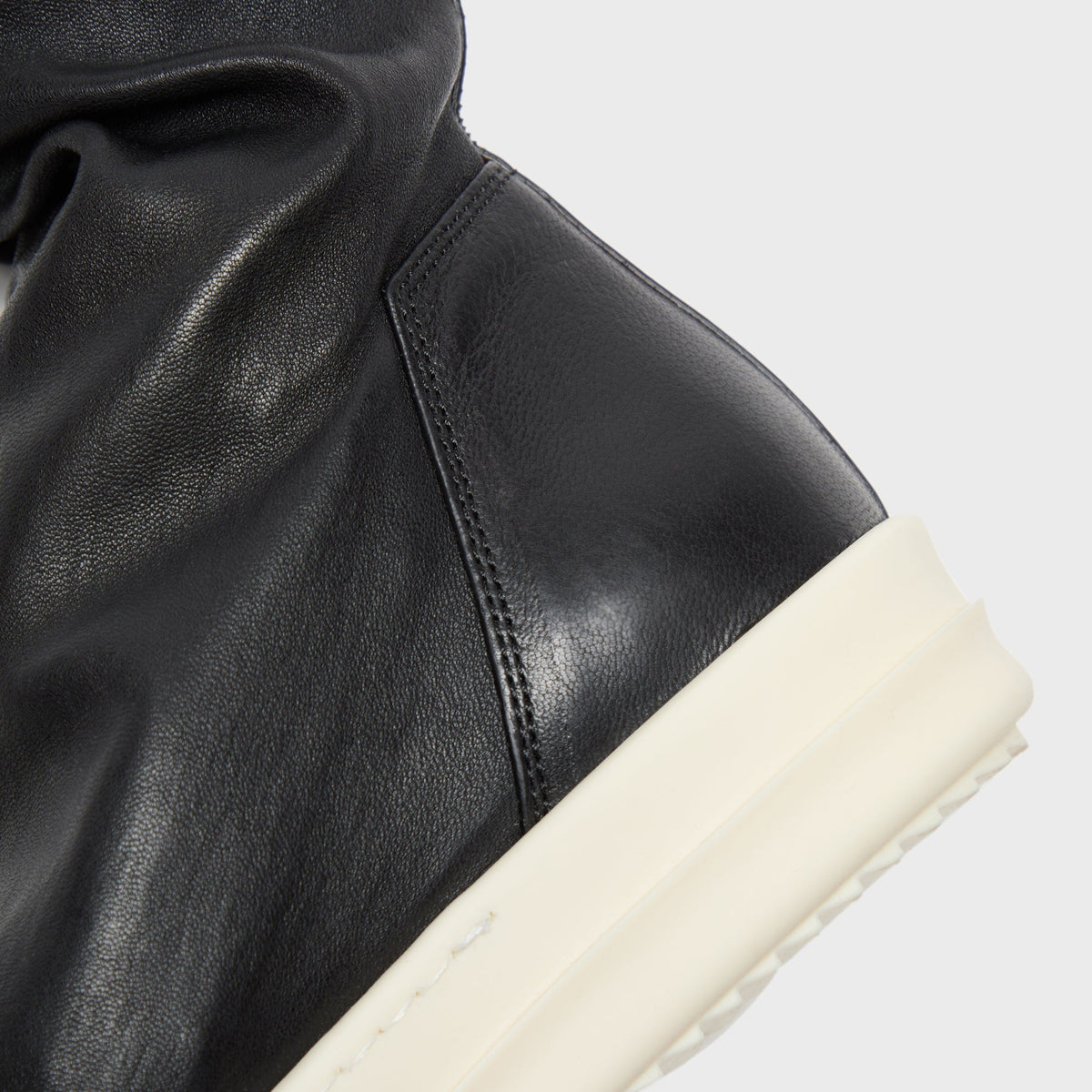 Rick Owens Stivali In Pelle High Stocking Sneaks Boots - Black / Milk / Milk Rick Owens