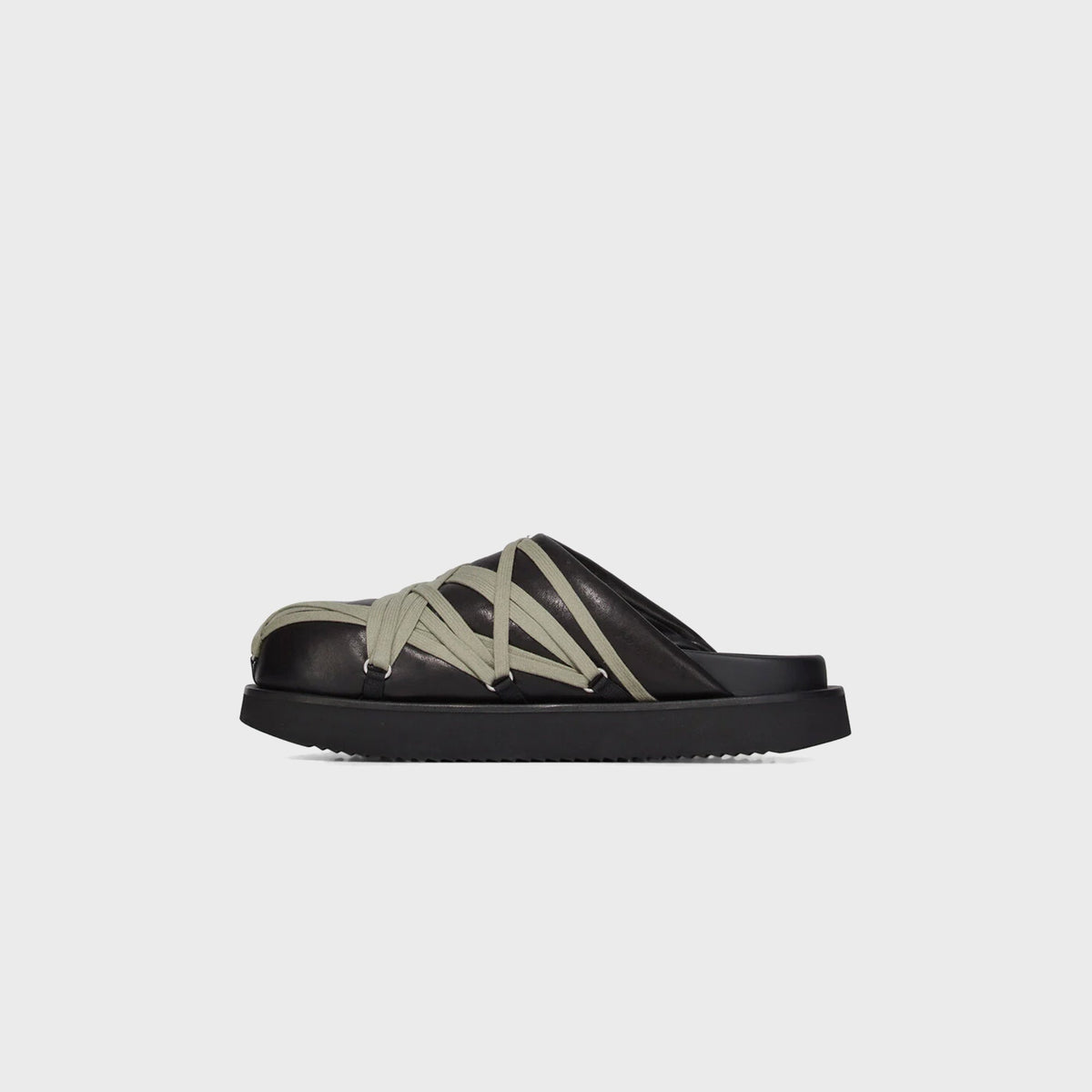 Rick Owens Temple Megalace Slides - Black / Pearl Grey Rick Owens