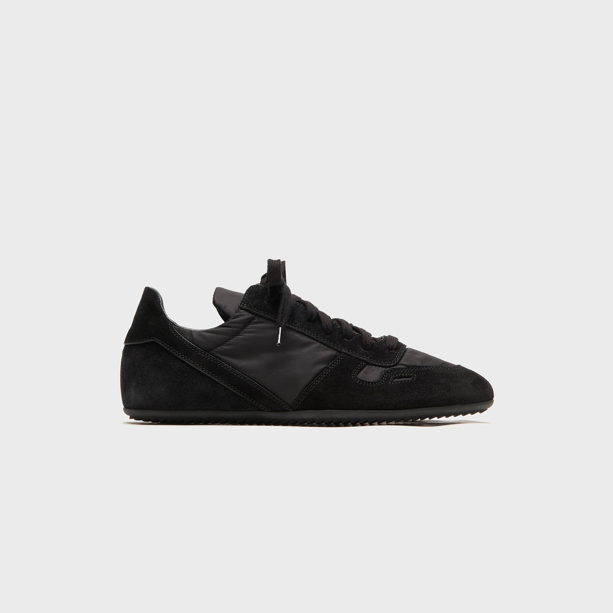 Rick Owens Minimal Suede Trimmed Sneaks - Black / Black / Black Rick Owens