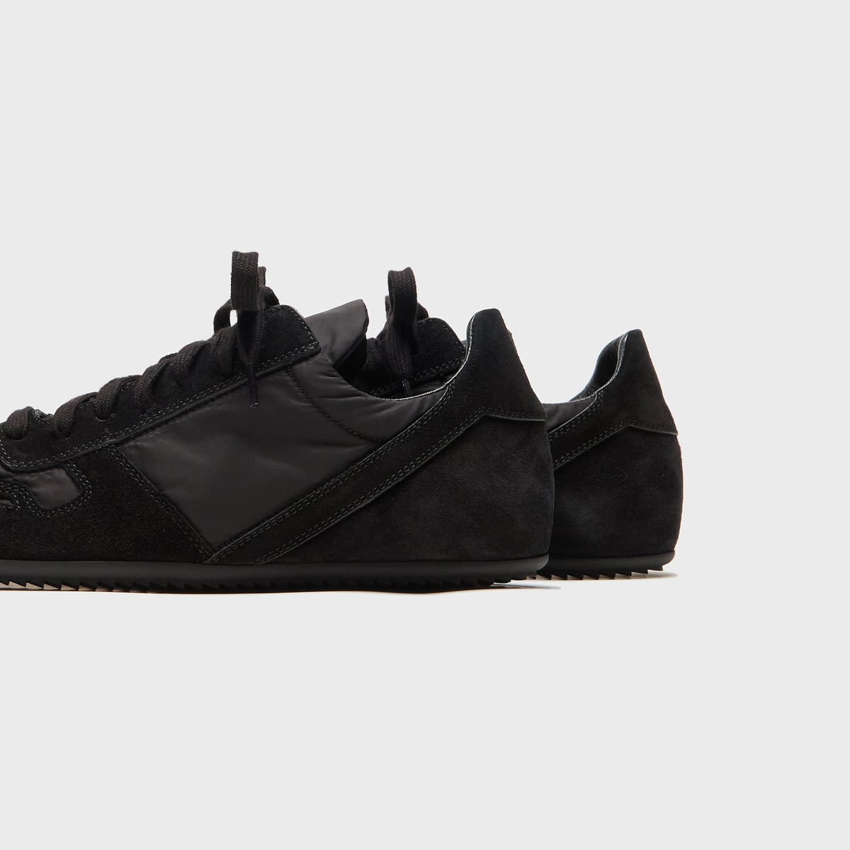 Rick Owens Minimal Suede Trimmed Sneaks - Black / Black / Black Rick Owens