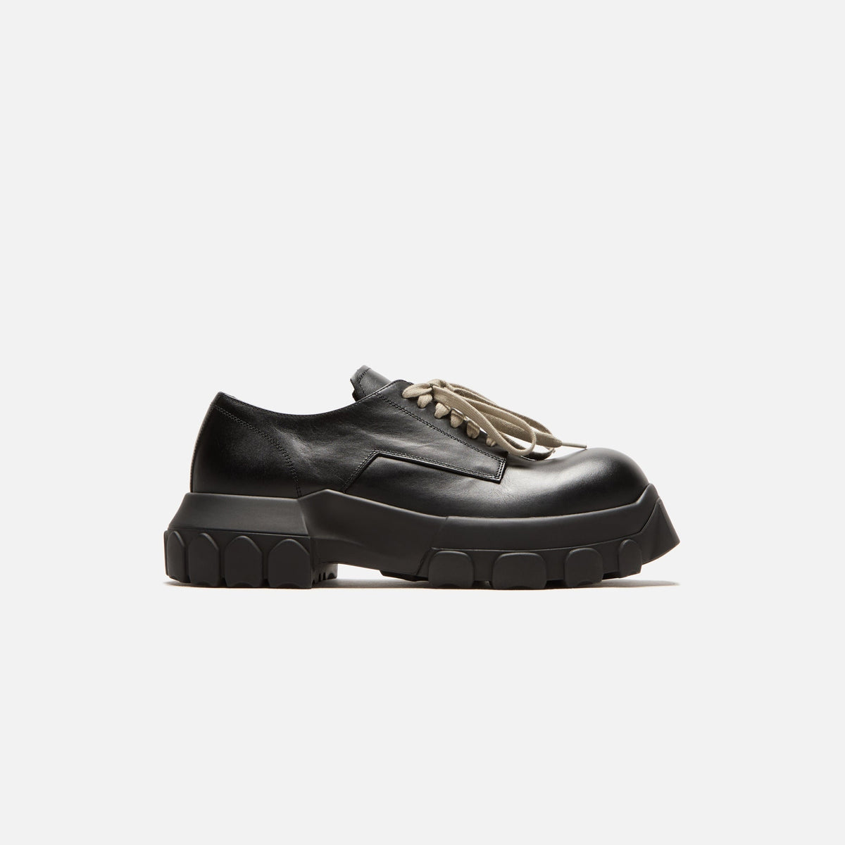 Rick Owens Laceup Bozo Tractor - Black /Black Scarpe in Pelle Rick Owens