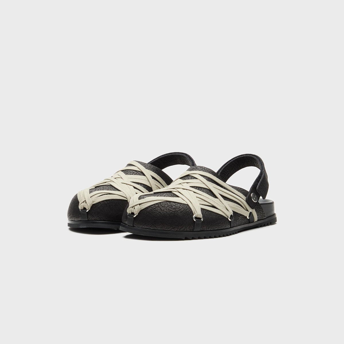 Rick Owens Megalace Mule Granola Mules- Pelle Black Rick Owens