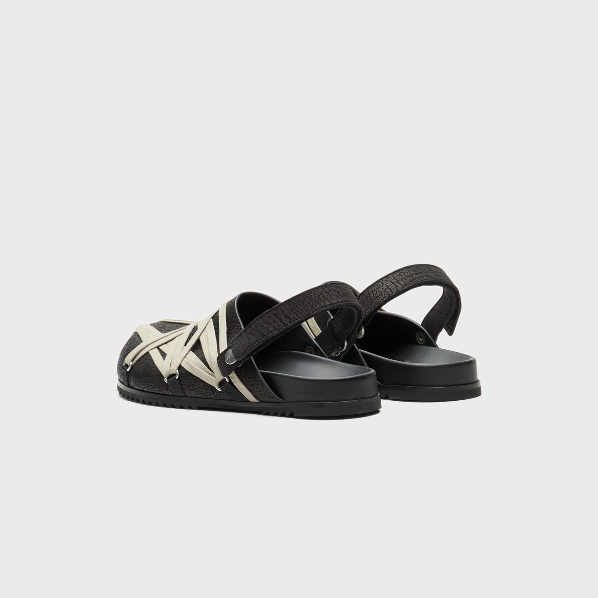 Rick Owens Megalace Mule Granola Mules- Pelle Black Rick Owens