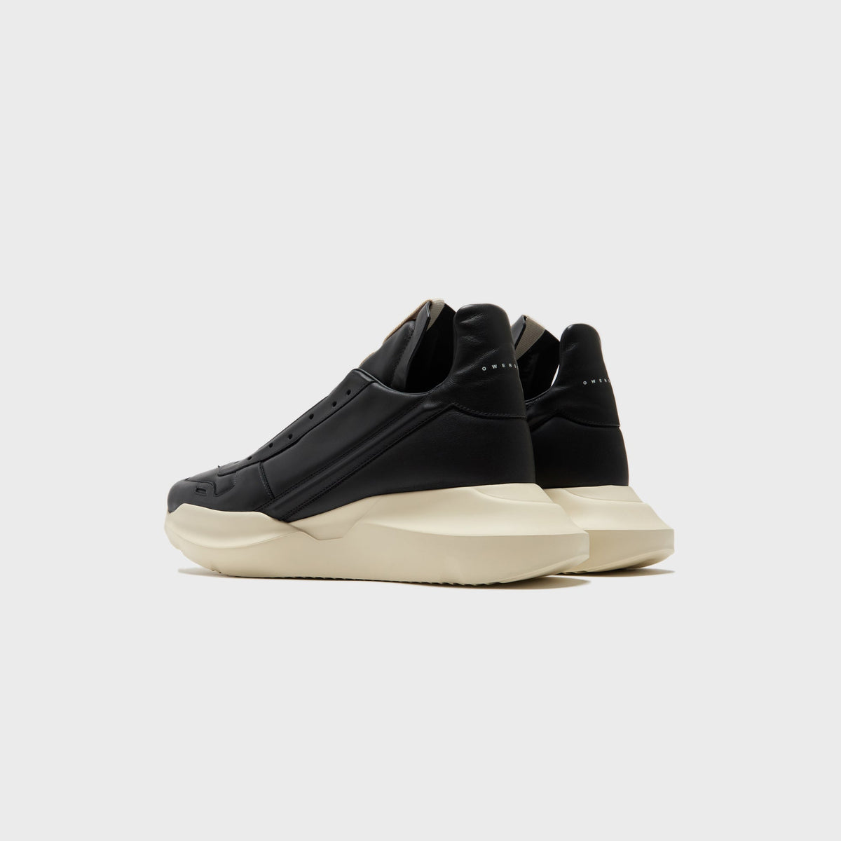 Rick Owens Scarpe Pelle Geth Runner - Black / Milk / Milk Rick Owens