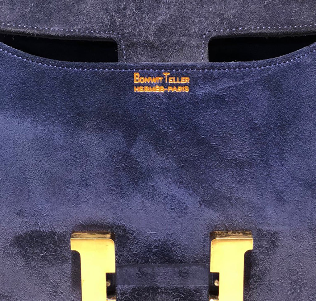 Hermès Constance 24 Vintage Navy Suede Bag GHW Crowned Bag