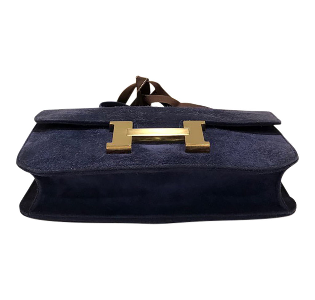 Hermès Constance 24 Vintage Navy Suede Bag GHW Crowned Bag