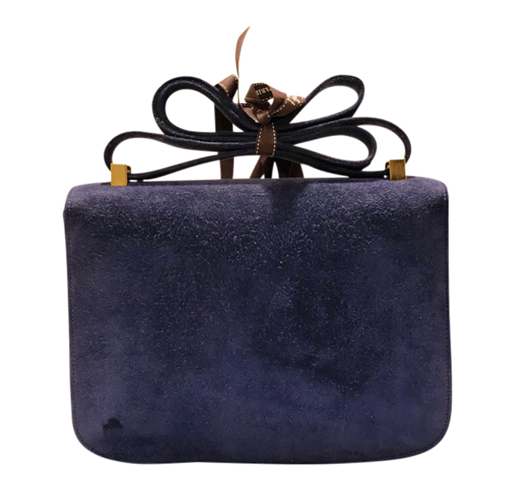 Hermès Constance 24 Vintage Navy Suede Bag GHW Crowned Bag