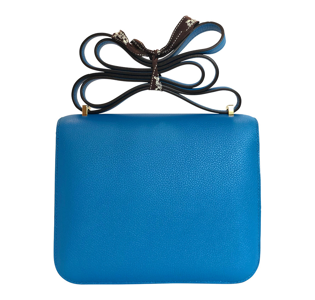 Hermès Constance Mini Blue Zanzibar Epsom GHW Crowned Bag