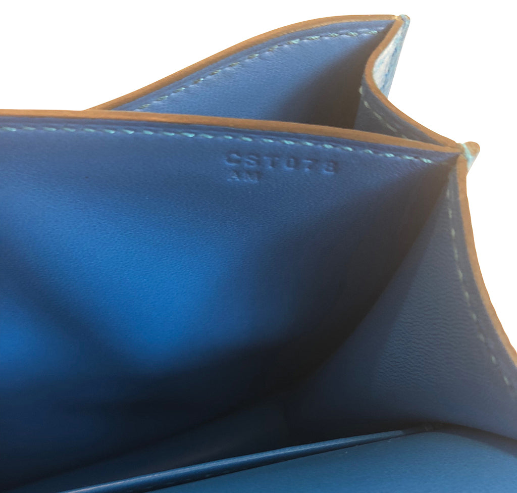 Hermès Constance Mini Blue Zanzibar Epsom GHW Crowned Bag