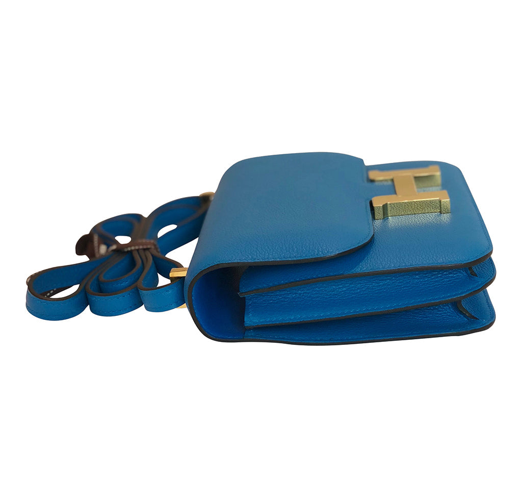 Hermès Constance Mini Blue Zanzibar Epsom GHW Crowned Bag