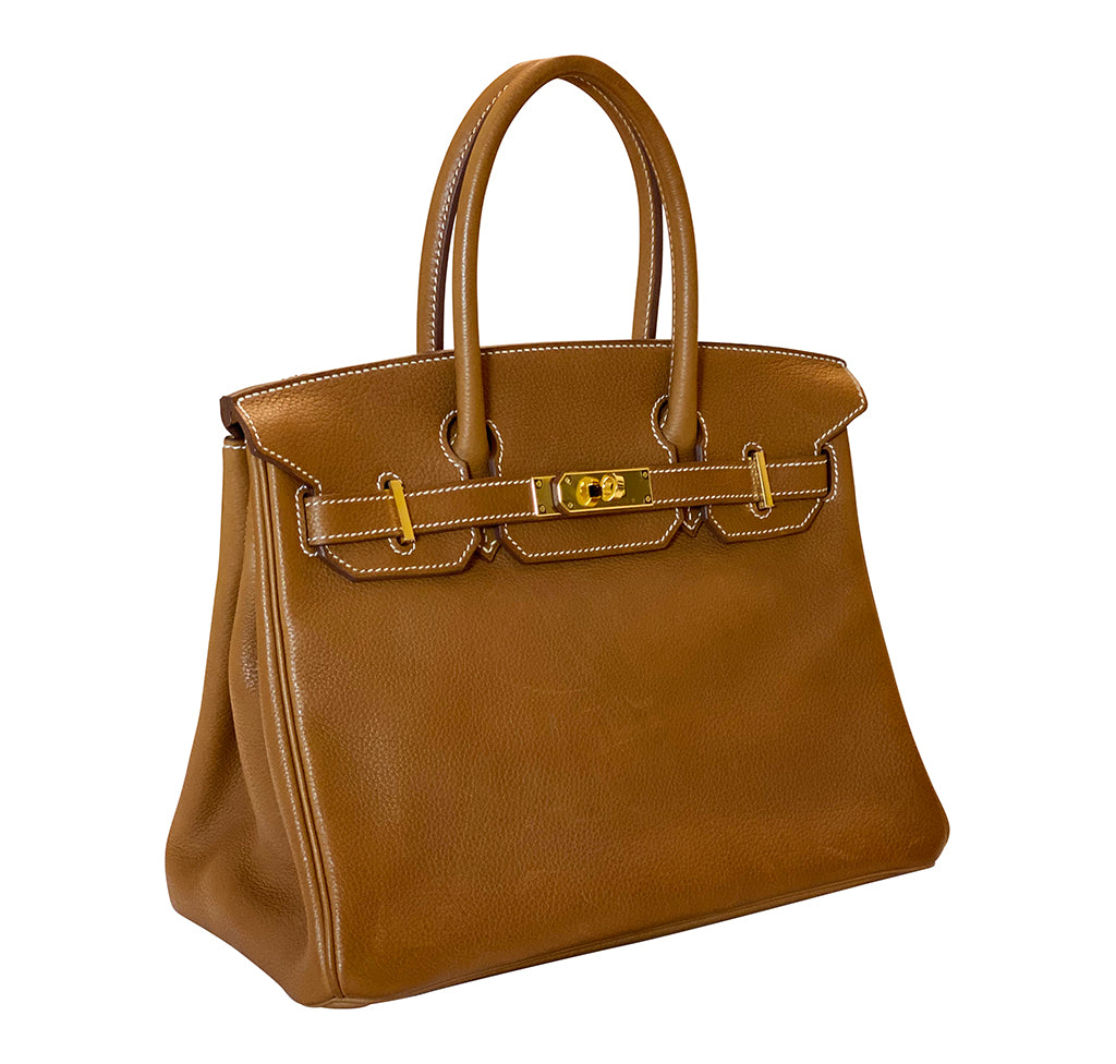 Hermès Birkin 30 Barenia Faubourg Fauve GHW Bag Crowned Bag