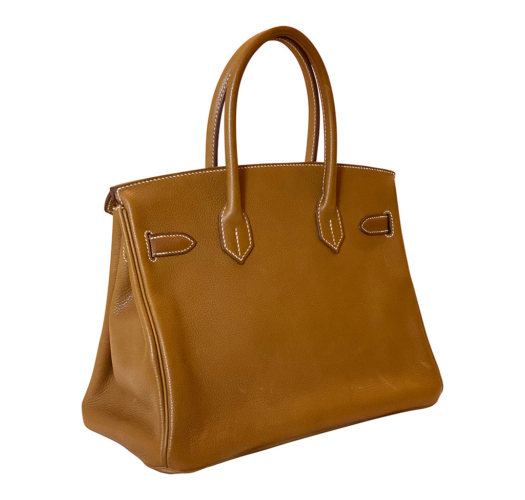 Hermès Birkin 30 Barenia Faubourg Fauve GHW Bag Crowned Bag