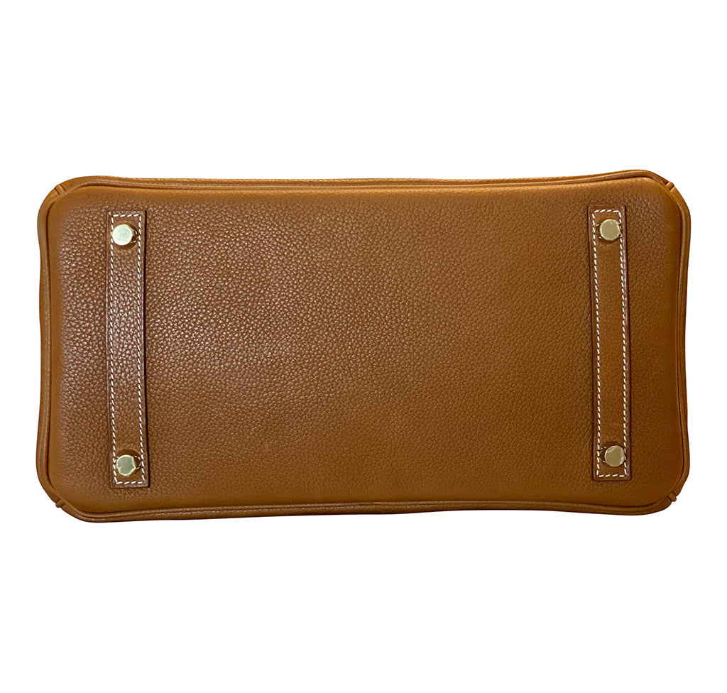 Hermès Birkin 30 Barenia Faubourg Fauve GHW Bag Crowned Bag
