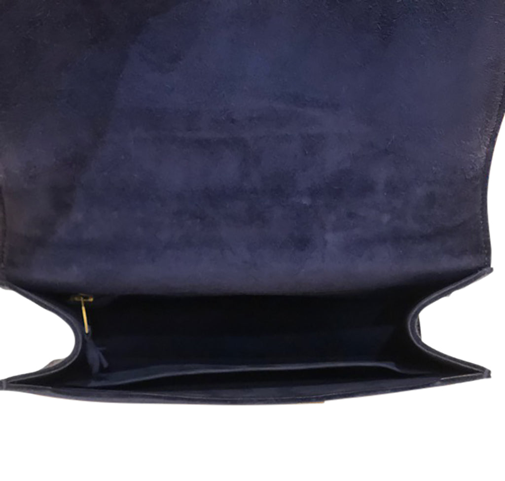 Hermès Constance 24 Vintage Navy Suede Bag GHW Crowned Bag