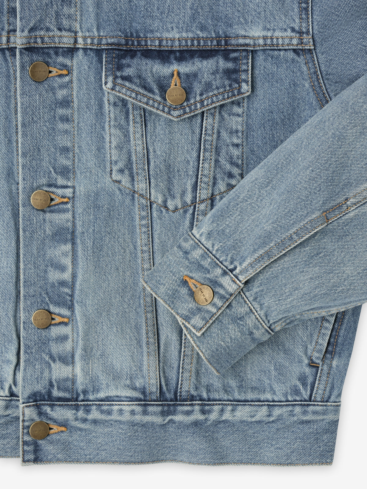 Fear of God Essentials Denim Trucker Jacket Light Indigo BagAg