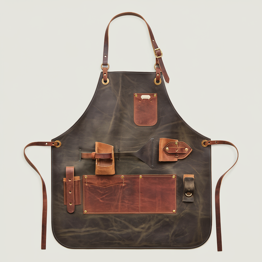 VelvetPour Luxury Crazy Horse Leather Bar Apron – Cocktail Masters