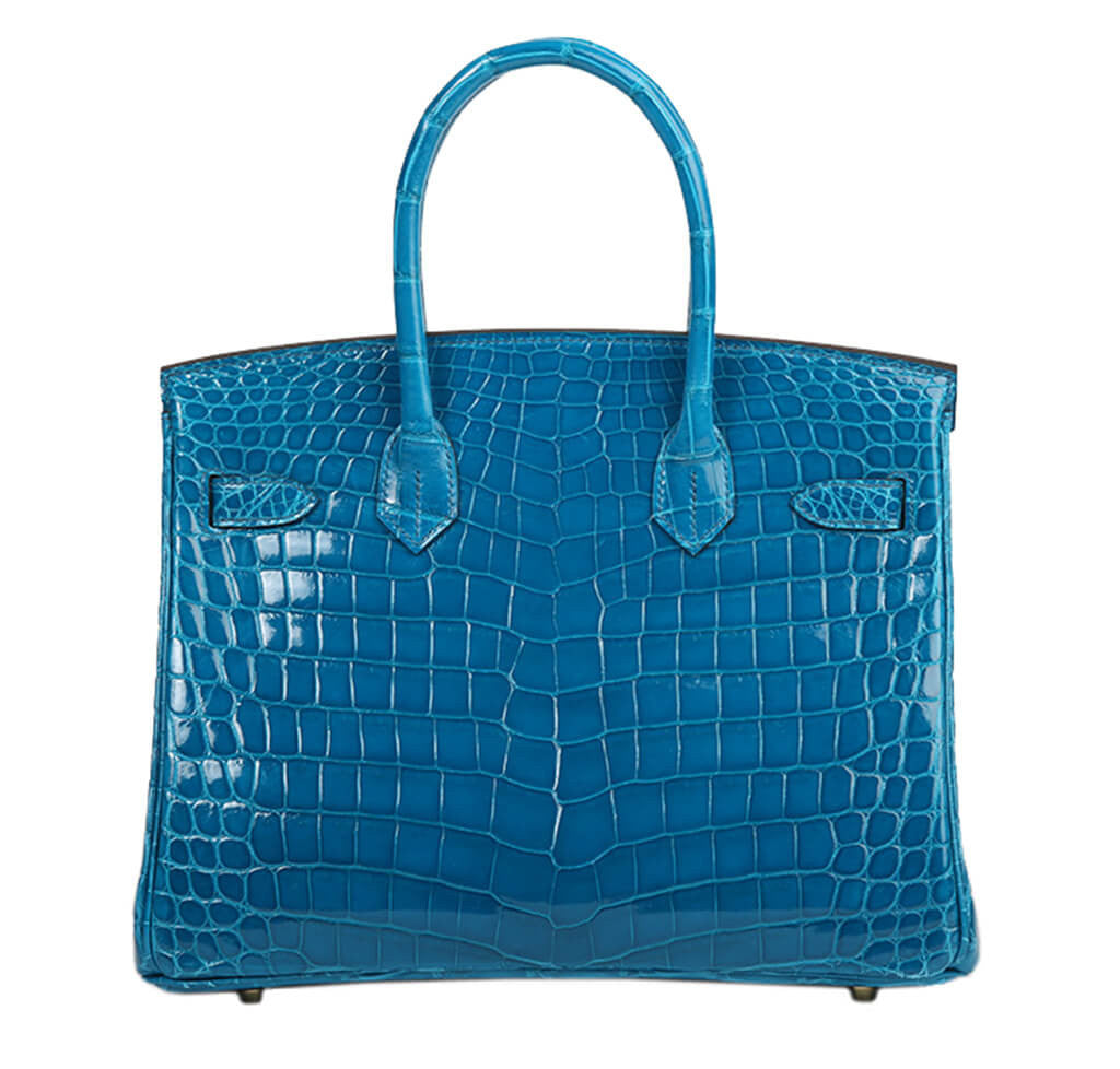Hermès Birkin 30 Bag Blue Izmir Crocodile Crowned Bag