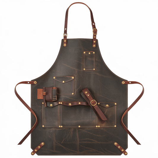 Baron's Reserve Crazy Horse Leather Bartender Apron – Style & Durability - Crowned Bag