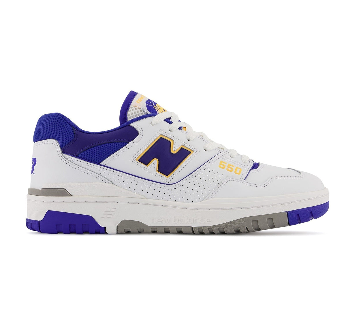 New Balance Men's 550 Lakers Shoes - White / Purple / Gold New Balance