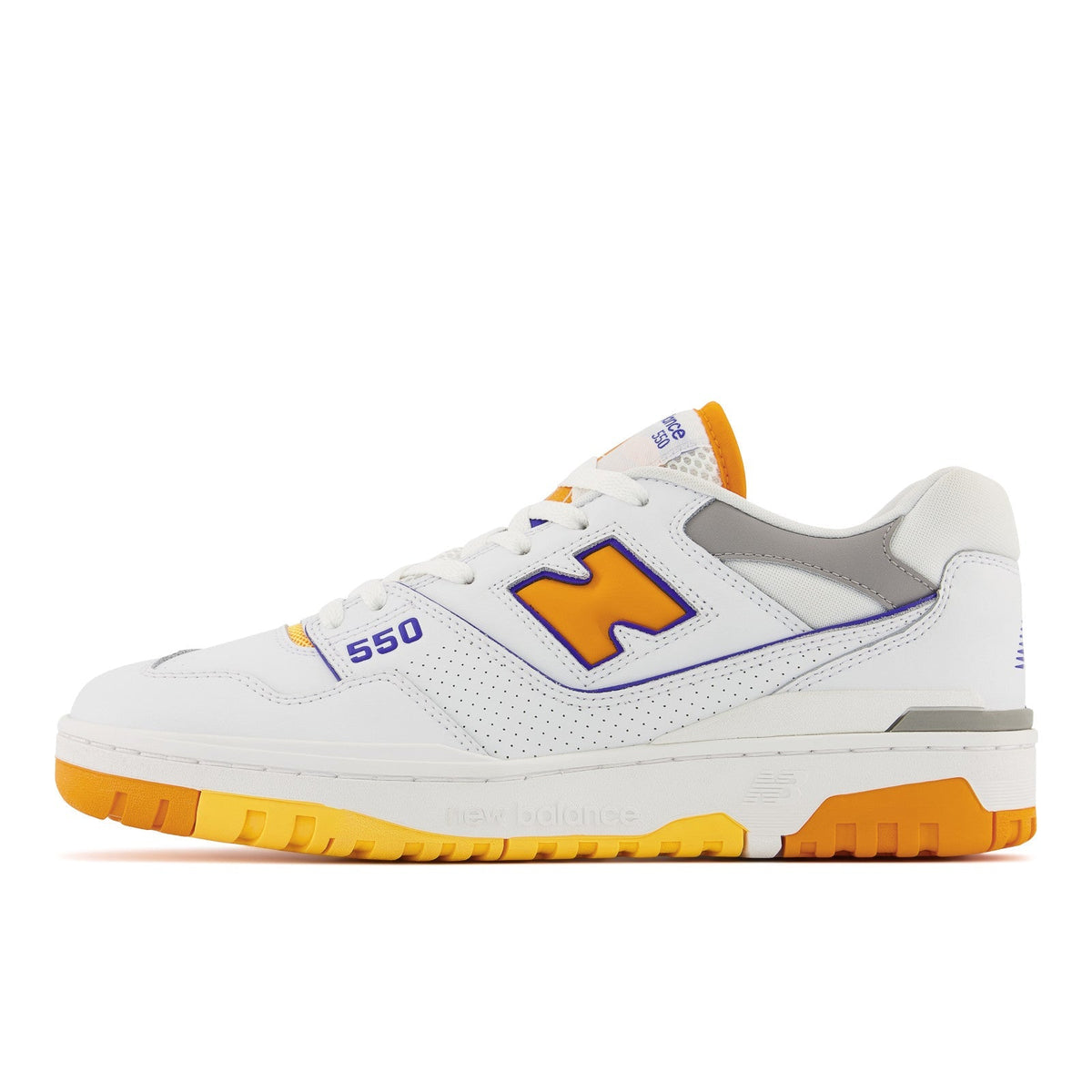 New Balance Men's 550 Lakers Shoes - White / Vibrant Orange / Purple New Balance