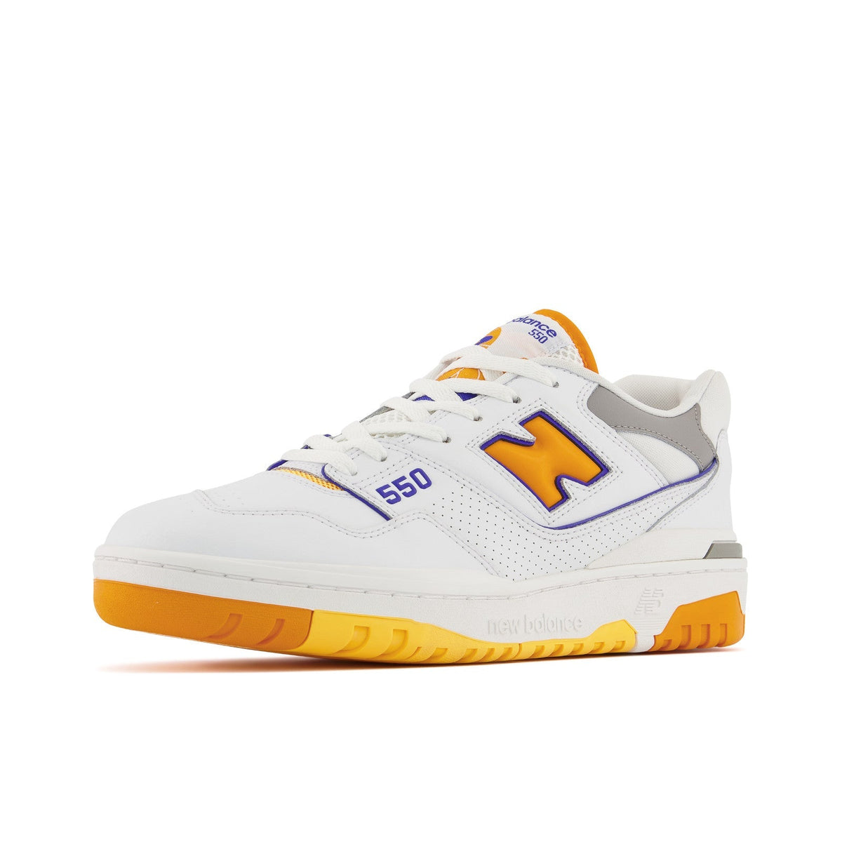 New Balance Men's 550 Lakers Shoes - White / Vibrant Orange / Purple New Balance