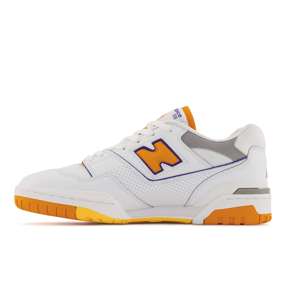 New Balance Men's 550 Lakers Shoes - White / Vibrant Orange / Purple New Balance