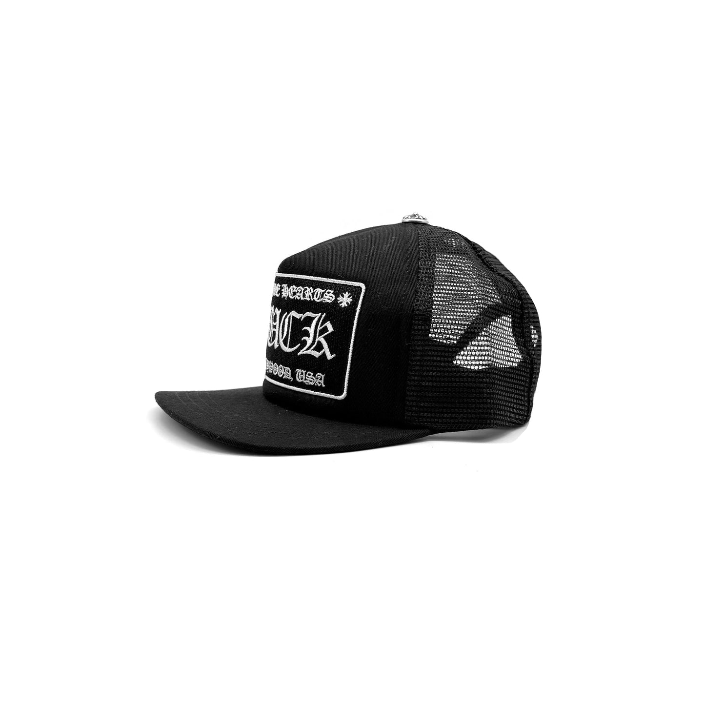 Chrome Hearts F U Embroidered Trucker Cap in Black