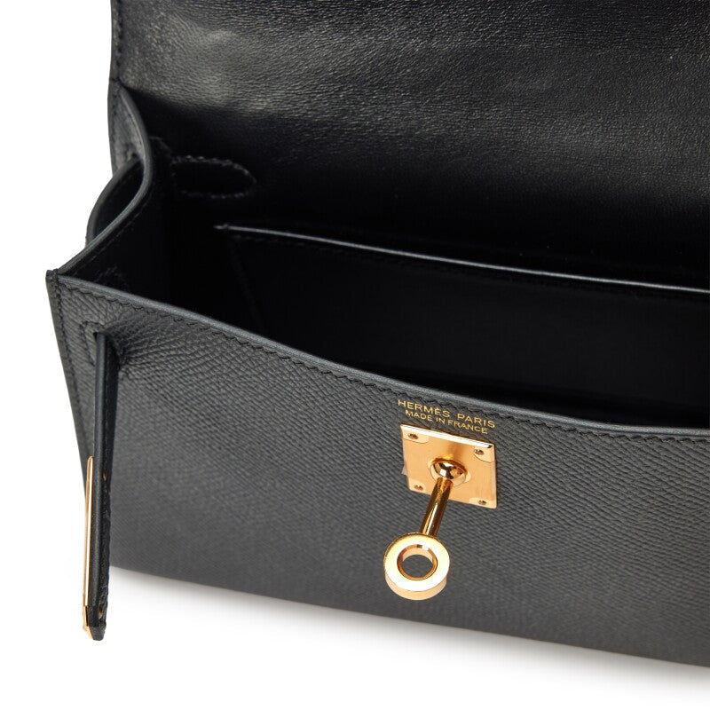 Black Epsom Mini Kelly 20 II Gold Hardware, 2024 - Crowned Bag