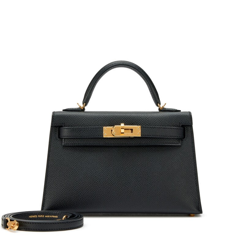 Black Epsom Mini Kelly 20 II Gold Hardware, 2024 - Crowned Bag