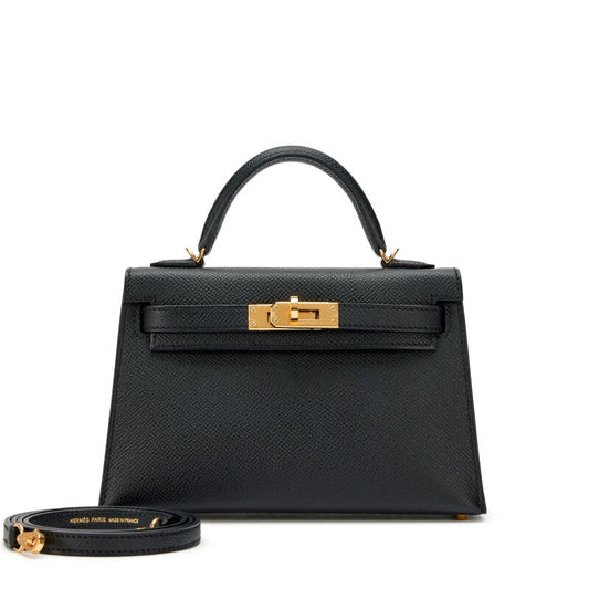 Black Epsom Mini Kelly 20 II Gold Hardware, 2024 - Crowned Bag