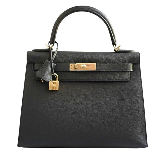 Black Epsom Sellier Kelly 28 Permabrass Hardware, 2023 - Crowned Bag