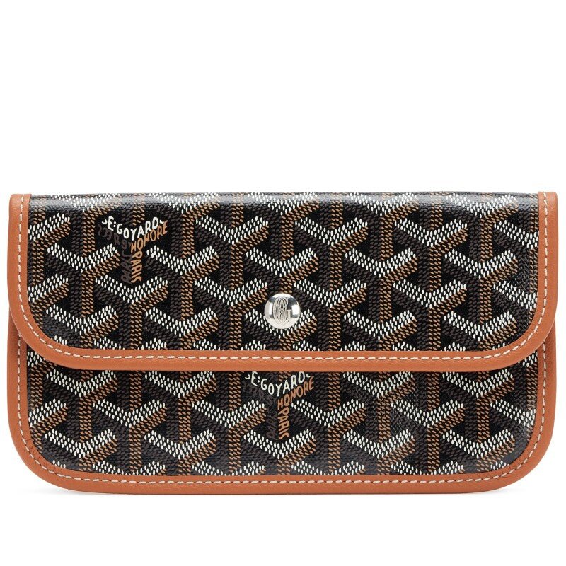 Black Goyardine Canvas Saint Louis Pouch Wallet - Crowned Bag