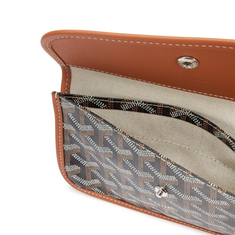 Black Goyardine Canvas Saint Louis Pouch Wallet - Crowned Bag
