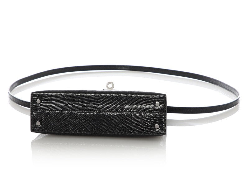 Black Lizard Mini Kelly 20 II Palladium Hardware, 2025 - Crowned Bag