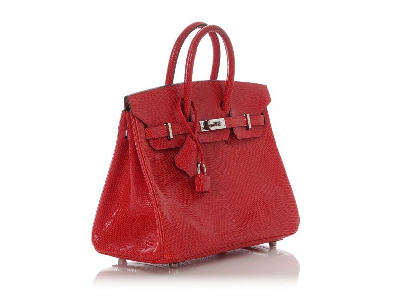 Bougainvillea Shiny Varanus Niloticus Lizard Birkin 25 Palladium Hardware, 2007 - Crowned Bag