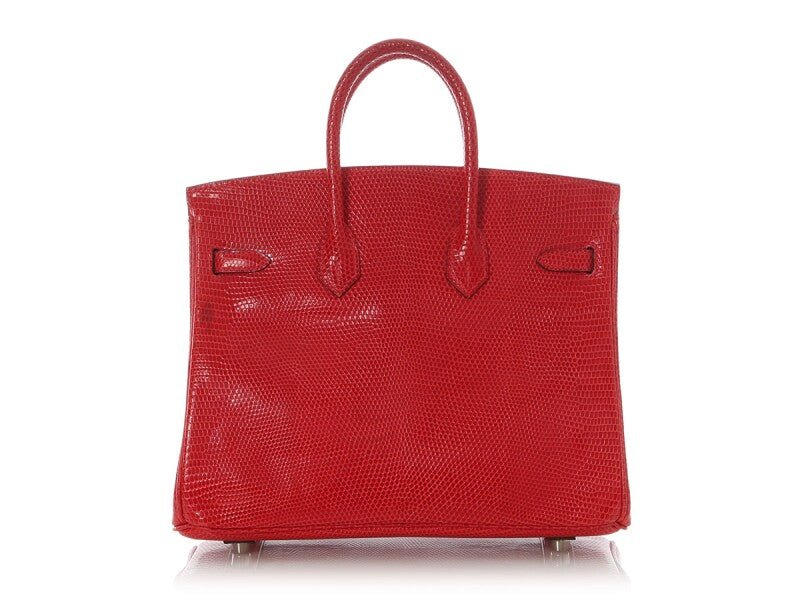 Bougainvillea Shiny Varanus Niloticus Lizard Birkin 25 Palladium Hardware, 2007 - Crowned Bag