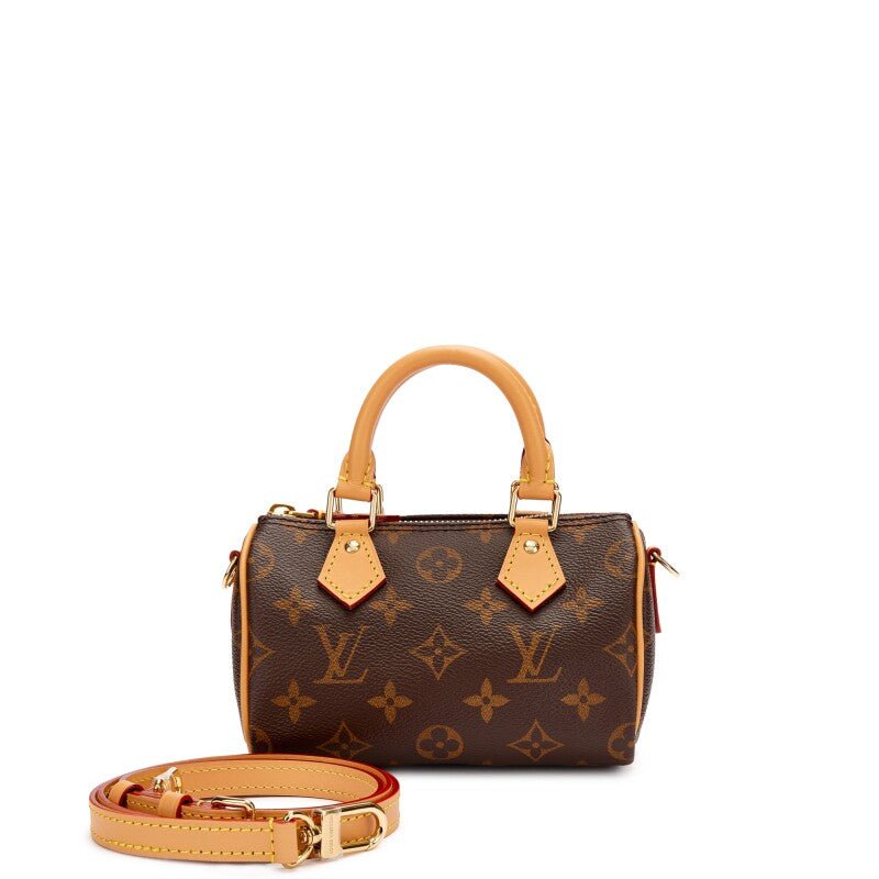 Brown Monogram Coated Canvas Nano Speedy Gold Hardware, 2023 - Crowned Bag
