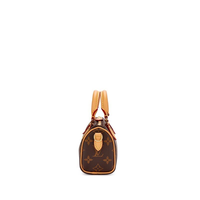 Brown Monogram Coated Canvas Nano Speedy Gold Hardware, 2023 - Crowned Bag