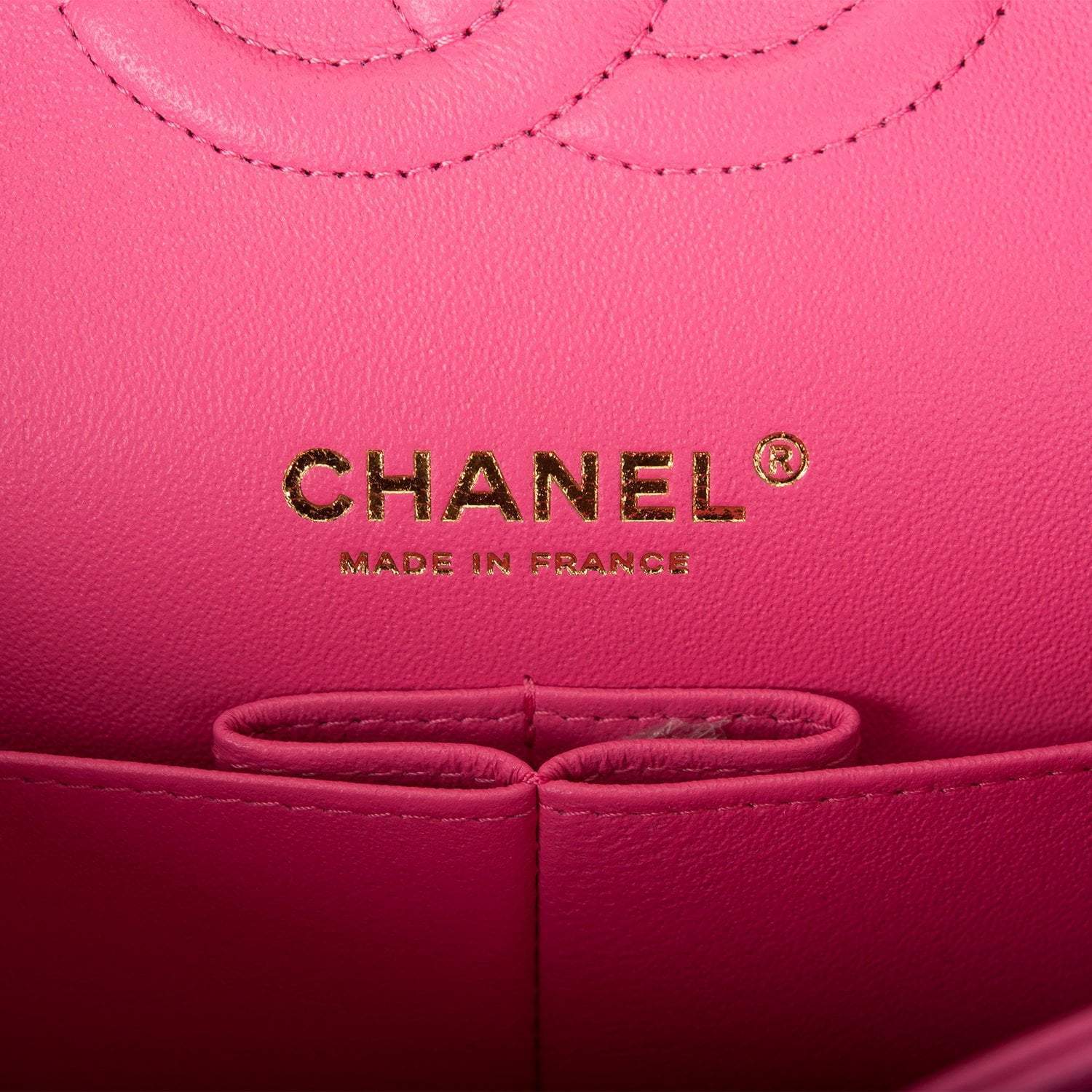 Chanel Pink Quilted Caviar Medium Classic Double Flap Bag Light Gold Hardware - Crowned Bag