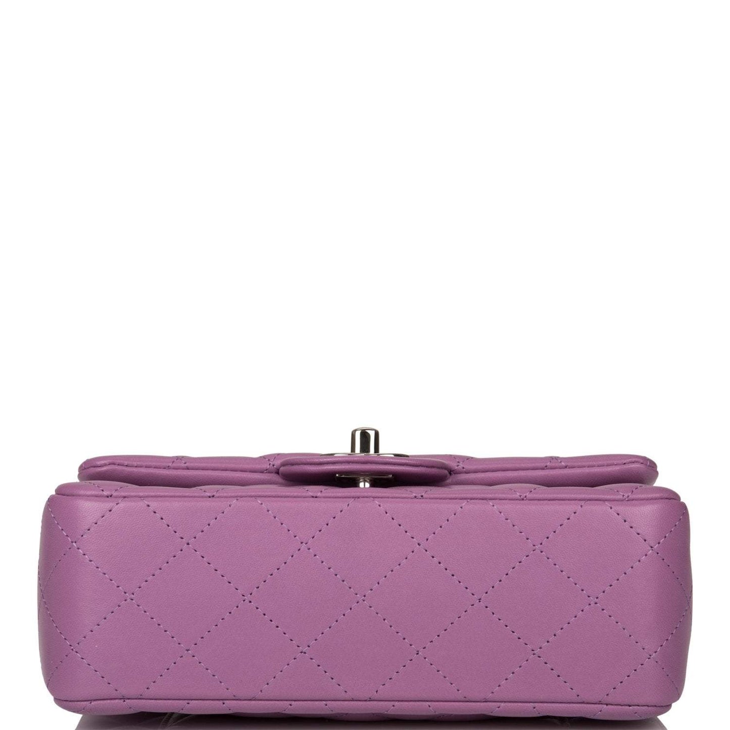 Chanel Purple Quilted Lambskin Rectangular Mini Classic Flap Bag Silver Hardware - Crowned Bag