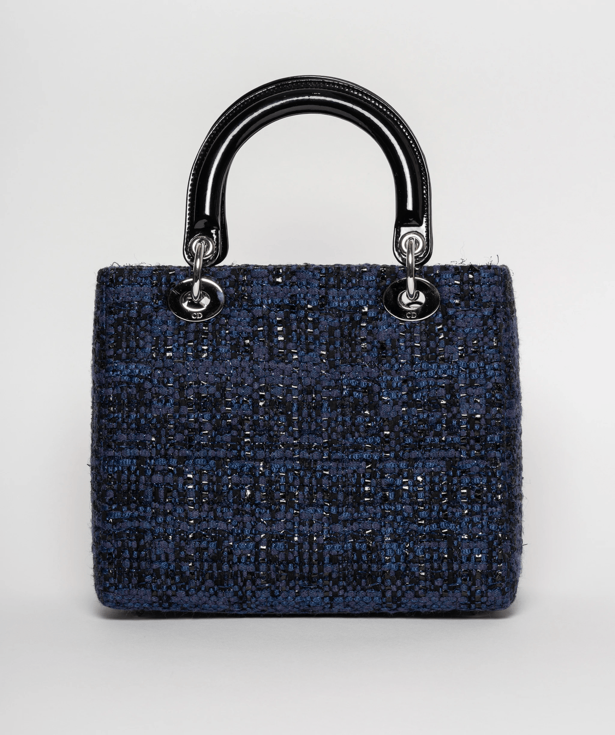 Christian Dior Blue Tweed and Patent Lady Dior Bag Dior