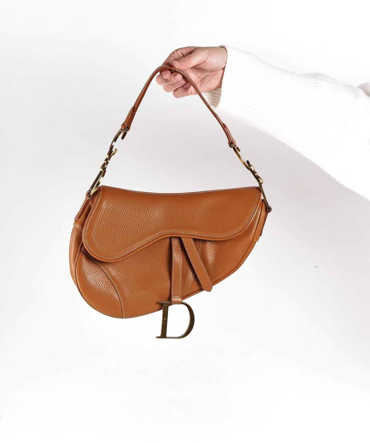 Brown Leather Dior Saddle Bag GHW Dior