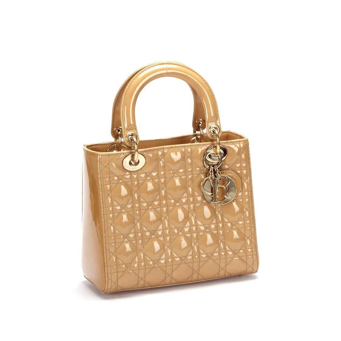 Christian Dior Beige Medium Patent Leather Lady Dior - RCL1179 Dior