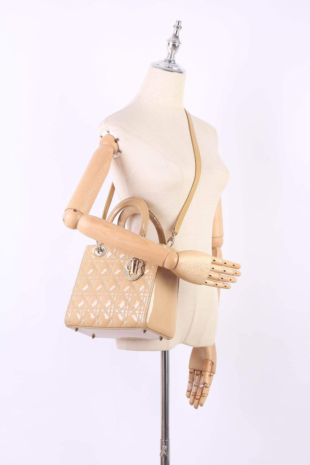 Christian Dior Beige Medium Patent Leather Lady Dior - RCL1179 Dior